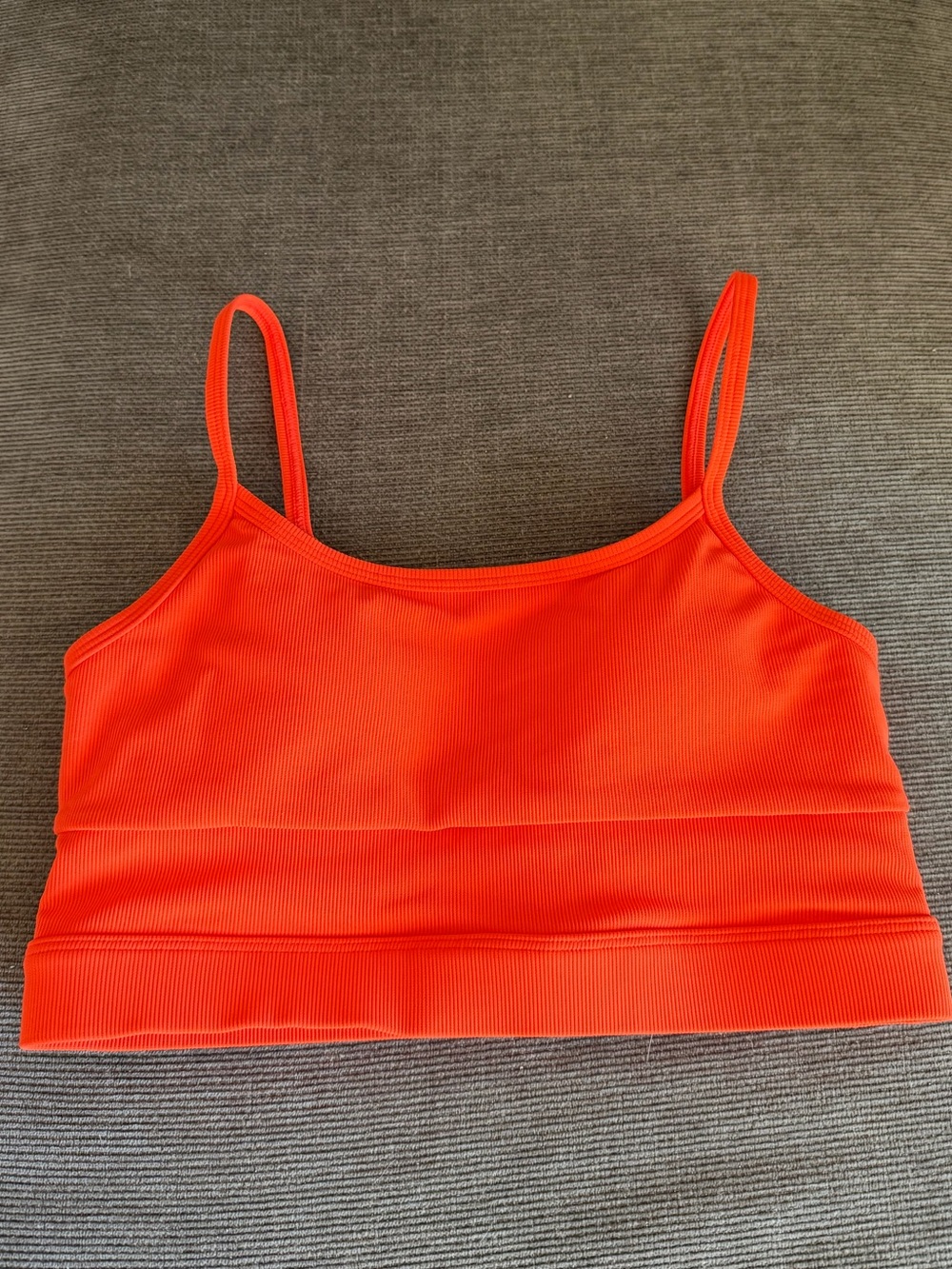 Wilo Orange Ribbed Sports Bra